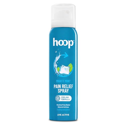 hoop Pain Relief Spray | Cooling Formula For Instant Relief From Back, Leg, Shoulder, Knee, Neck, Groin, Sports Injuries, Elbow, Muscle Pain | 80 g