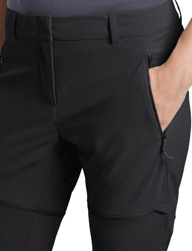 Jack Wolfskin Damen Hikeout Zip Away Pants Wanderhose, Schwarz, 38 EU