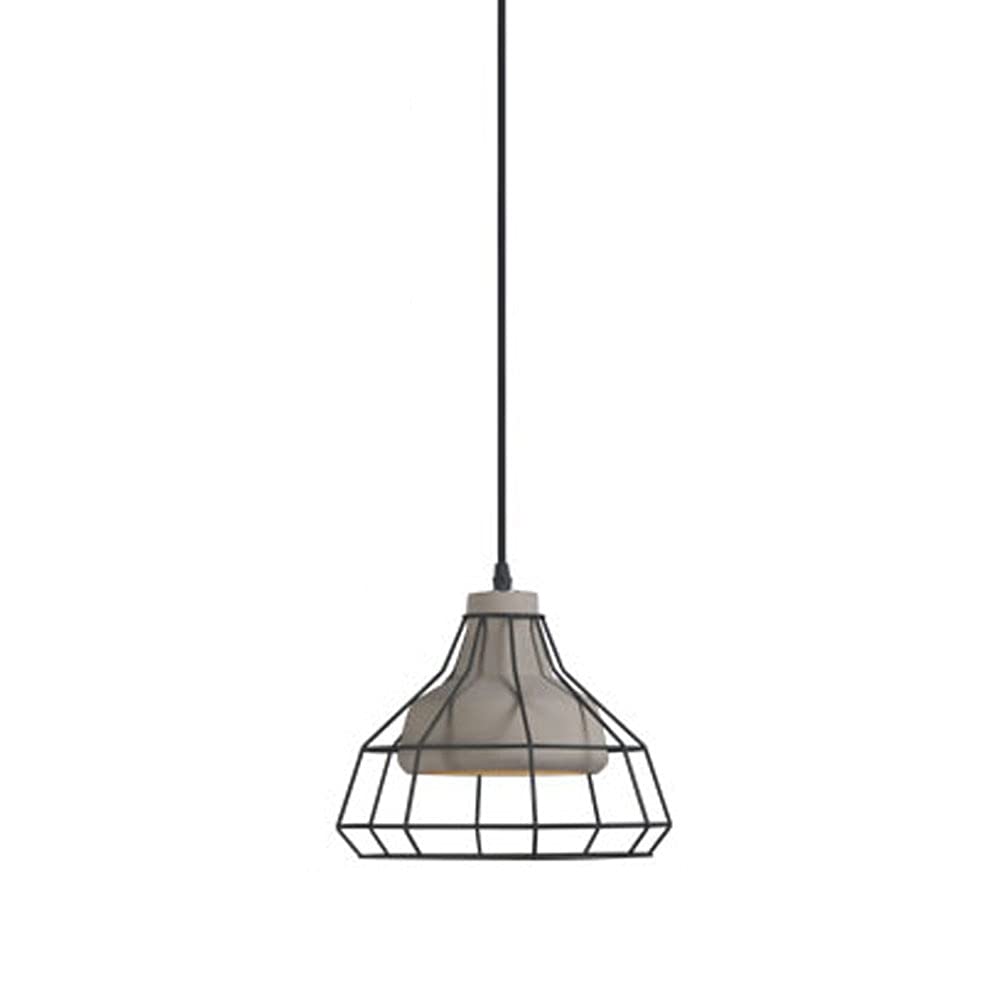 Lampe suspension métal effet ciment pour éclairer une table de restaurant