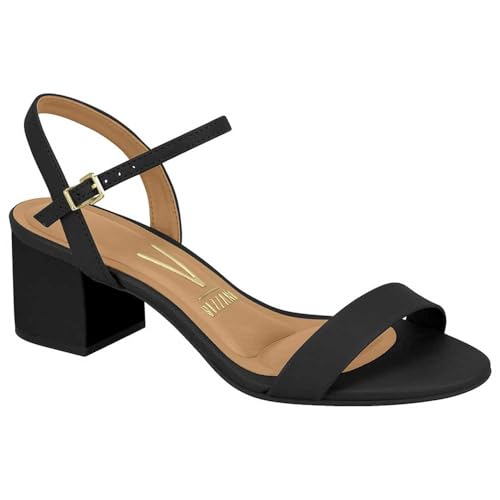 Sandália Vizzano Salto Bloco Feminino, Preto, 35