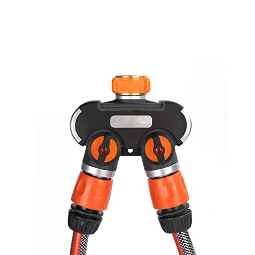 2-Wege / 4-Wege Wasserverteiler zum gleichzeitigen Anschluss von zwei Geräten an den Wasserhahn, beide Ausgänge, verstellbarer Adapter für Gartenbewässerung, 2-Wege Cover