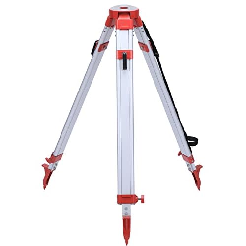 Surveying Tripod, Aluminum Survey Tripod With 5/8-Inch 11-Threaded Flat Head Quick Clamp for Auto level