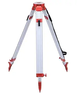 Surveying Tripod, Aluminum Survey Tripod with 5/8-Inch 11-Threaded Flat Head Quick Clamp for Auto Level