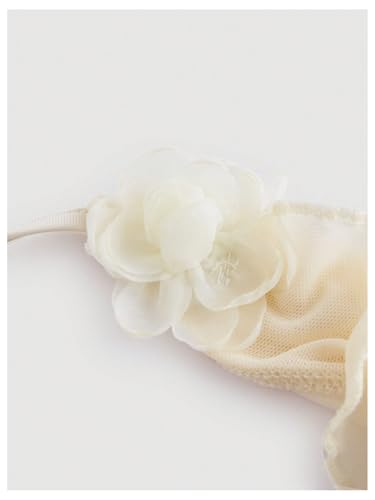 MakeMeChic Women's Floral Halter Top Tie Front Y2K Backless Ruffle Trim Fringe Camisole3