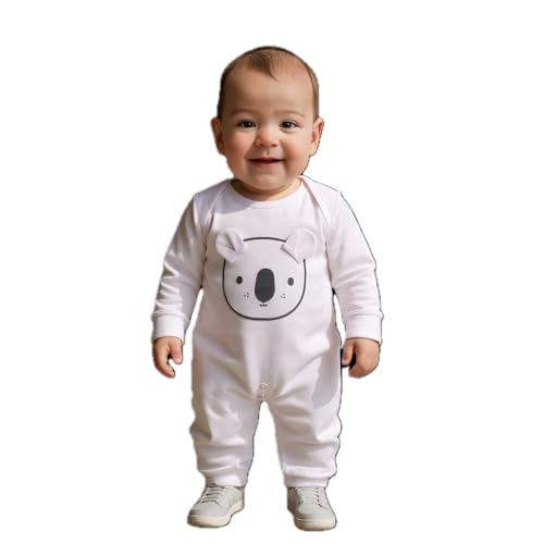 Image of 100% Cotton Animal face Print with 3D ears Rompers Sleepsuits Jumpsuit Night Suits for Infants Newborn Baby Boys & Girls