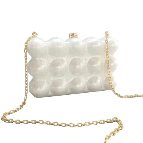 Image of Women Acrylic Clutch Chic Marble Evening Handbag Wedding Box Clutch Purse Chain Shoulder Bag for Prom Party