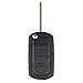 KEMANI Uncut Flip Remote Key Shell Car Case Replacement Compatible with Land Rover Discovery LR3 Range Rover Sport 3 Buttons Repair (Just a Empty Key Shell with Silicone Cover, No Chips)