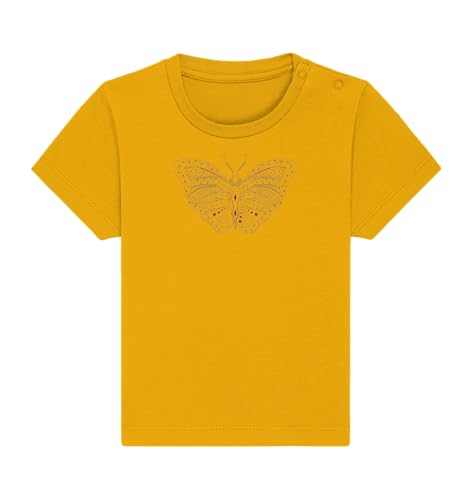 made4me.shop - Camiseta orgánica para bebé | mariposa dorada, Oro Amarillo, 18 meses