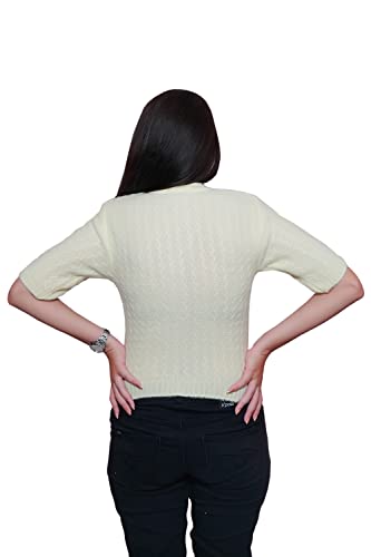 Image of Women's Hosiery Woolen Solid Half Sleeve Sweater Blouse