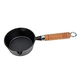 NOLITOY Mini-Wok Kochtopf Emaille kleines Kochgeschirr kleine Pfanne Kochen kleiner Topf mit Ausgießer Kochgeschirrtopf Frittierpfanne kleiner Sauce -Topf heiße Pfanne Topf umgehen hölzern