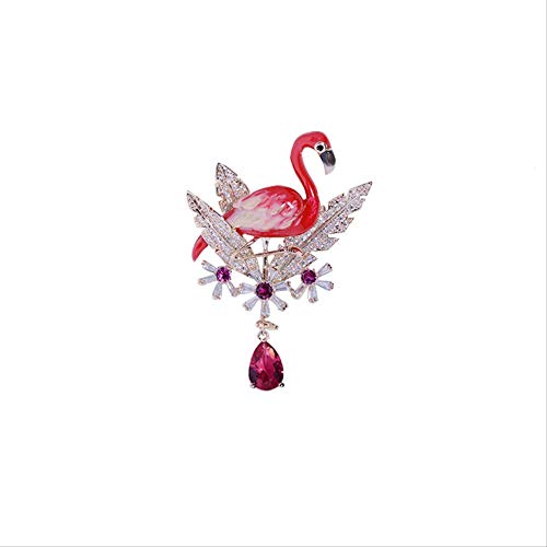 Broche flamant rose Shawn pin et épingle pour soie au design animalier coloré