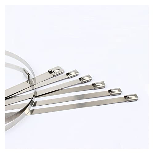 金属製ケーブルタイ, 10PCS of White Rust Steel Wide Self-Locking Stainless(White,8x250mm)