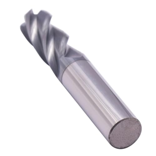 Image of 1 /2 inch 4 Flute Solid Carbide End Mill - .125 inch Corner Radius, AlTiN Coated | 35 Helix, 1 /2 inch Cutting Dia, 1 /2 inch Shank Dia, 1-1 /4 inch LOC, 3 inch OAL for Milling Alloy Steel, Cast Iron, Copper