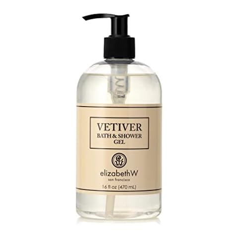 elizabeth W Vetiver Bath & Shower Gel, 16 Fluid Ounces, Clear Cover