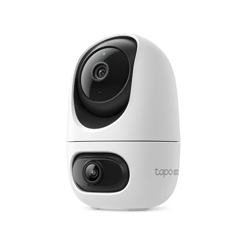 Tapo C245D Dual Camera Indoor Surveillance 2K Wide Angle & Telephoto Lens Monitor 2 Areas Simultaneously AI Detection without ABO IR Night Vision Local Storage with Micro SD or H500 CentralHub