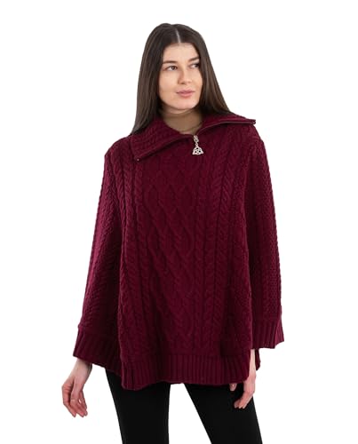 Poncho de lana merino para mujer ideal para paseos invernales y días de oficina
