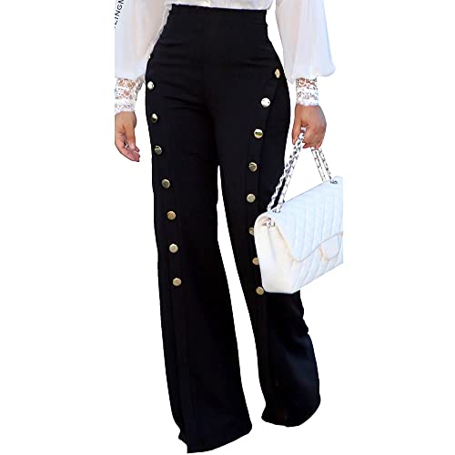 Women's High Waisted Stretchy Bootcut Pull On Dress Pants Casual Work Pants Curves Trousers2