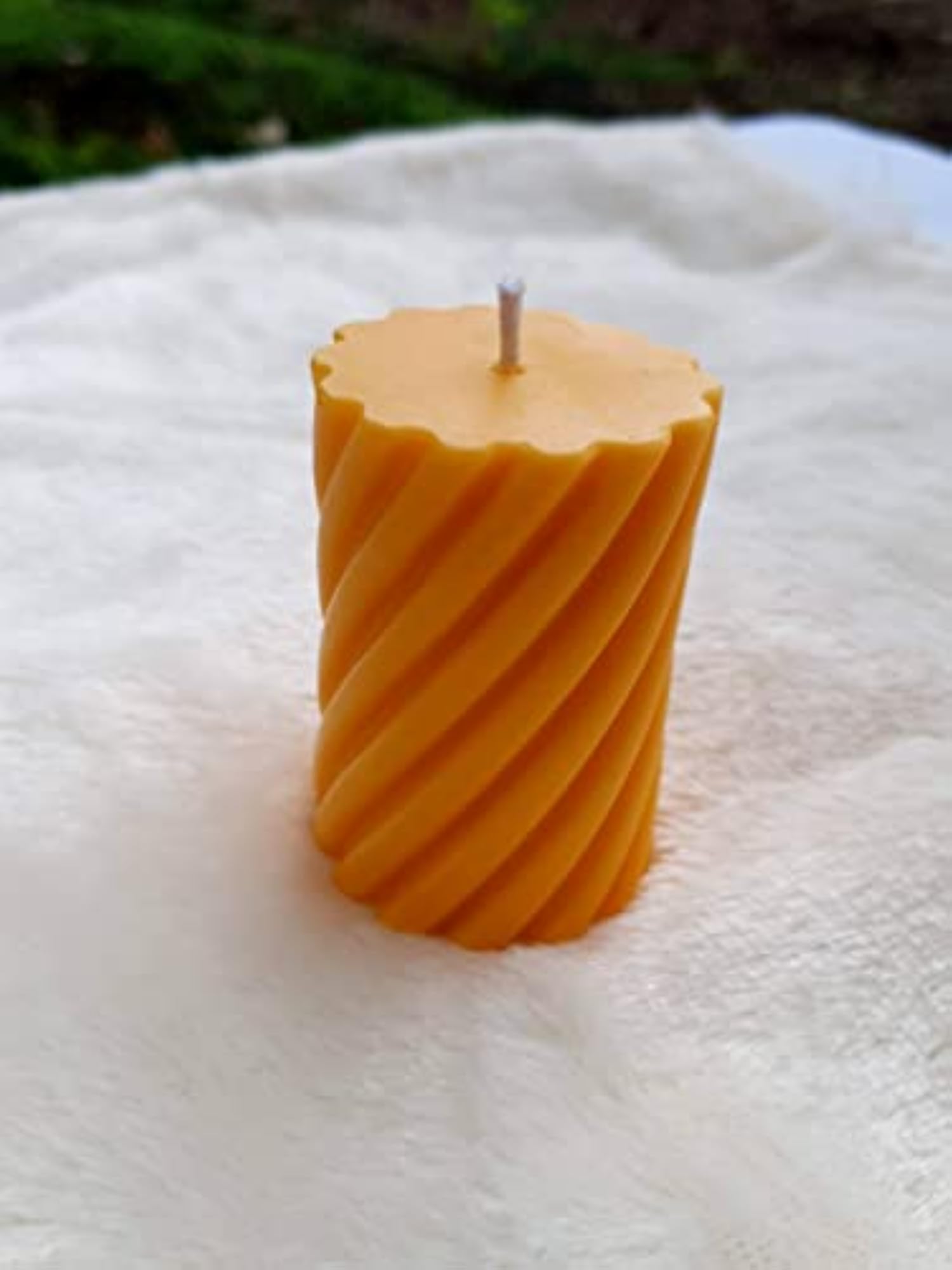 Scented Twisted Candle, Premium Soy Wax, Yellow