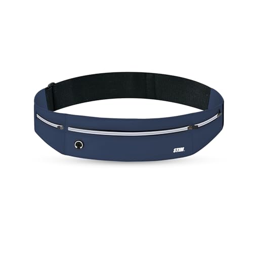 STIM Sac Banane de Sport Homme Femme Sac Pochette Running Belt Réglable Bleu Foncé M