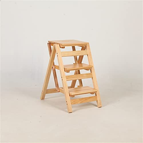 Taburete de cocina de madera de dos peldaños para despensa y armarios altos