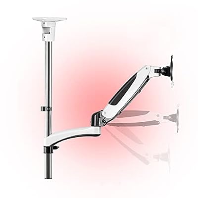 Monitor Stand Single Monitor Stand Adjustable Ceiling Monitor Mount Stand 15"-27" Gas Spring Monitor Stand Arm with Vesa 75X75/100X100, Holds Up to 17.6Lbs Tv Stands,B-76CM