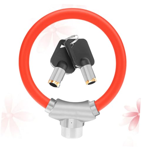 Happyyami Lock Steel Cable for Bikes Durable Theft Cycling Parts Easy Locking Enhanced Security for Outdoor Riding Red