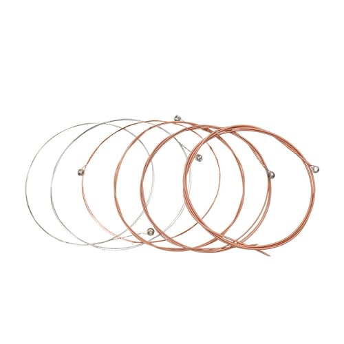 Pack of 6 Acoustic Guitar Strings - Professional Steel Core Folk Guitar String Set