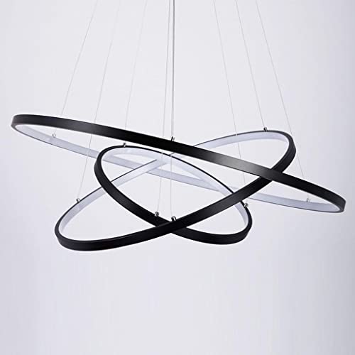 Lustre suspension LED 72W de plafond à 3 anneaux pour table à manger et cuisine