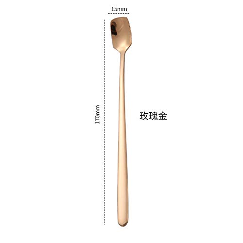 Cuillère à thé café en acier inoxydable à long manche carré BaronHong 7pcs 15cm - 8