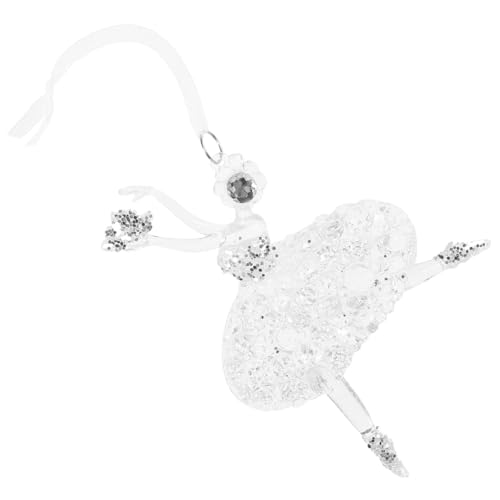 Cabilock Ornamento suspenso de acrílico forma de bailarina para árvore de Natal decoração divertida e elegante para interiores e exteriores para festas e celebrações