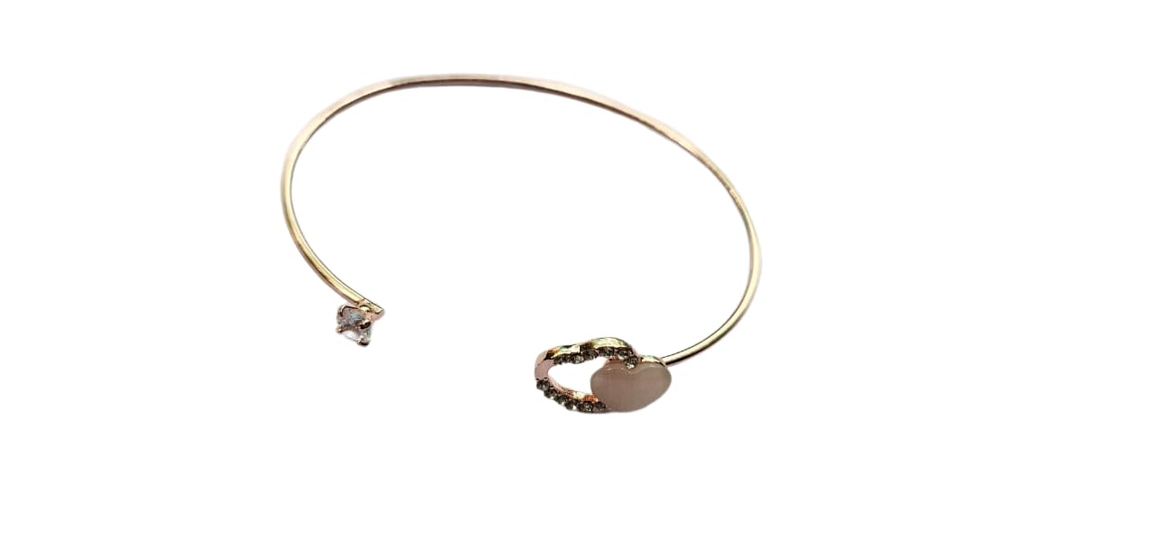 LA BELLEZA Rose Gold Rhinestone Studded Mona Lisa Bracelet Elegant Jewelry Design for Girls and Women