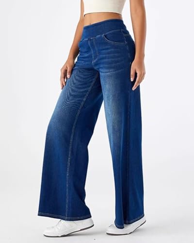 HENGAO Women's Baggy Wide Leg Jeans, High Waisted Casual Straight Leg Style Trendy Boyfriend Denim Pants with Pockets3