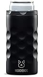 Hooch|Hog Slim Can Cooler Stainless Steel for 12 oz. Skinny Cans | 3x Insulated Beer Can Holder for Michelob Ultra, White Claw, Truly & Redbull (Black)