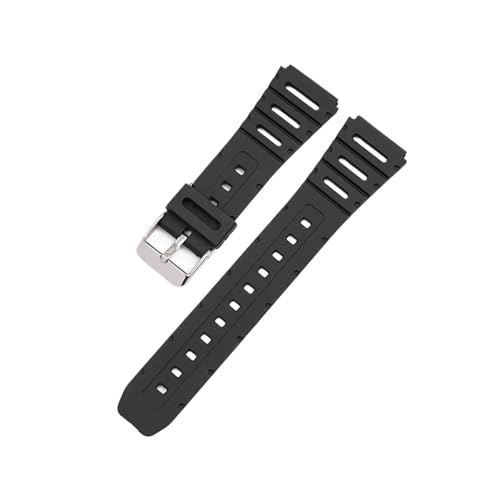 18mm 20mm�\�t�g�V���J�Q���x���g�ɓK������Casio CA-53W CA-61W FT-100W W-520U W-720G(Black-Silver,18mm)