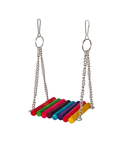 KSK Parrot Cage Hammock Swing 8.5" Colorful Wooden Swing for Parrot Parakeet Budgie Cockatiel Cage with Metal Chain and Clasp (1 Pack) (B01M8FCJUW) Amazon Price History, Amazon Price Tracker