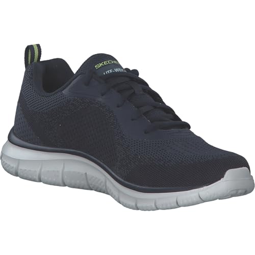 Skechers Uomo Track - Glendor Sneaker In Blu Navy Blue/Lime, Taglia 43, Vegan, Lavabile In Lavatrice - 4