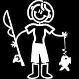 My Family Car Stick Figure Sticker Decal Mother Fishing NM11