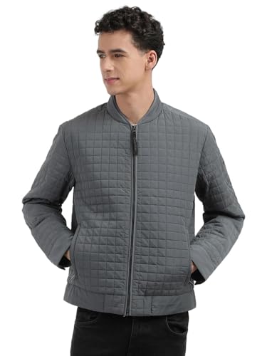 Image of Quilted Regular Fit Polyester Jacket
