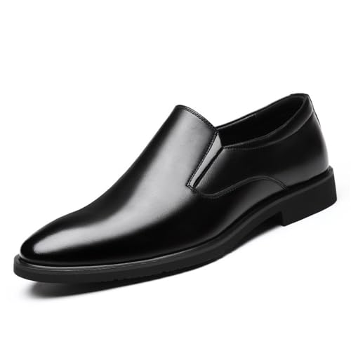 Men's Business Casual Loafers Breathable Low Cut Slip On Driving Shoes Spring Autumn Black Lazy Shoes Comfortable Soft Leather Footwear
