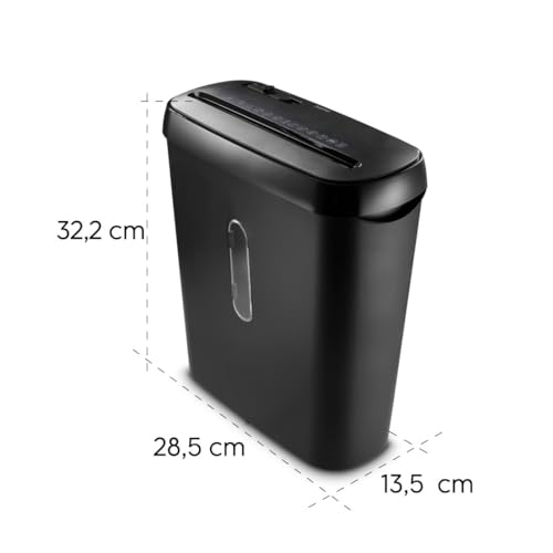Hama Aktenvernichter P2 T2 E2 (Papierschredder mit Sicherheitsstufe, mit Einzug, auch für Plastikkarten, Streifenschnitt, inkl. 8l Papierkorb mit Sichtfenster) schwarz
