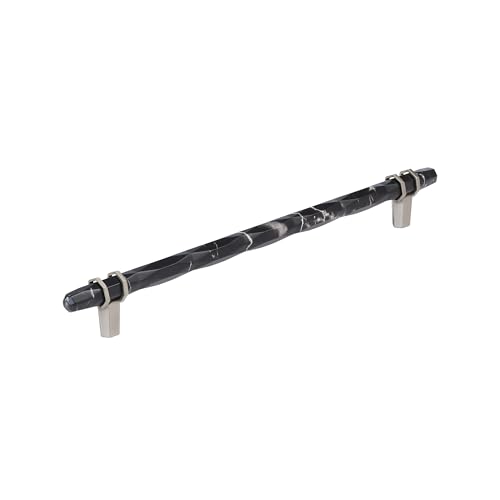 Amerock 10-1/16" Carrione Marble Black/Satin Nickel Drawer Pull