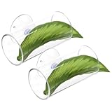 VILLFUL 2 Piezas Túnel para Betta de Acrílico Transparente con Artificial Refugio Natural para Peces Pequeños Decoración Acuario Fácil de Limpiar para Peceras Pequeñas