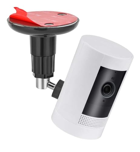 PAIKIUU 1Pcs Adhesive Ring Camera Mount Wall Mount without Drilling, Ring Camera Mounting Bracket Stick Up Mount 360 Degree Adjustable Screwless for Arlo Surveillance Black