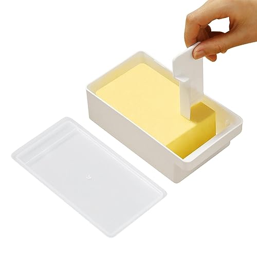 JINGAN Mantequillera con tapa | Recipiente para crema con cúter, mantiene fresco, bandeja apta para lavavajillas, excelente regalo en cocina para