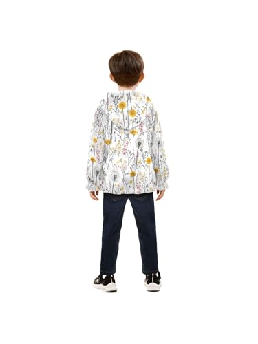 Country Wildflowers Girls Fleece Jacket Girls Fall Jacket Boys Coats Zip Up Hoodie Children Outerwear 2-10T4