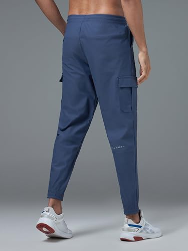 Image of TECHNOSPORT Men's Solid Slim Fit Sports Cargo Joggers DURACOOL+ Quick Dry Breathable Moisture Wicking Stretch Gym Track Pants Running Training Fitness Activewear