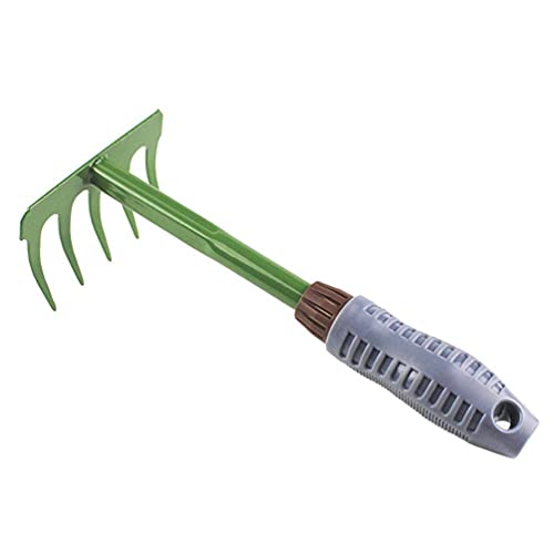 WJFLUCK Small Garden Rakes Iron Rakes Hand Cultivator Gardening Tools for Home Lawn Balcony Farm Outdoor