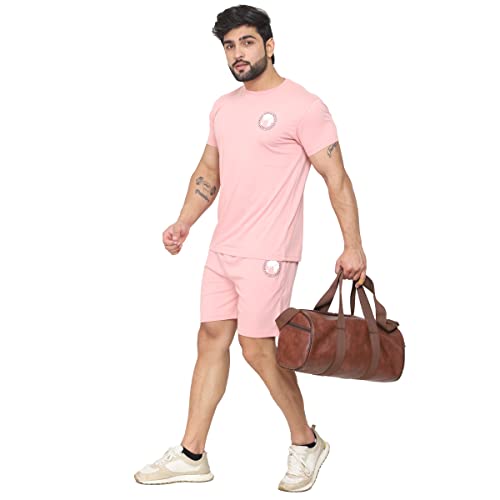 Image of D-GREEN Men's Basic Solid Cotton Round Neck Tracksuit for Athletics Jogging Gym and Sports