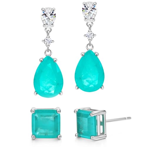 Boucles d'oreilles Paraibla le cadeau idéal avec tige et pendant