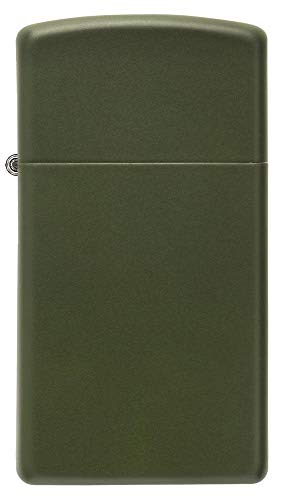 Encendedor Zippo Slim Verde Mate de Bolsillo miniatura 2